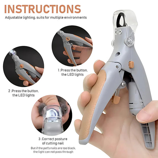 LED Pet Nail Clipper with Light & Magnifier