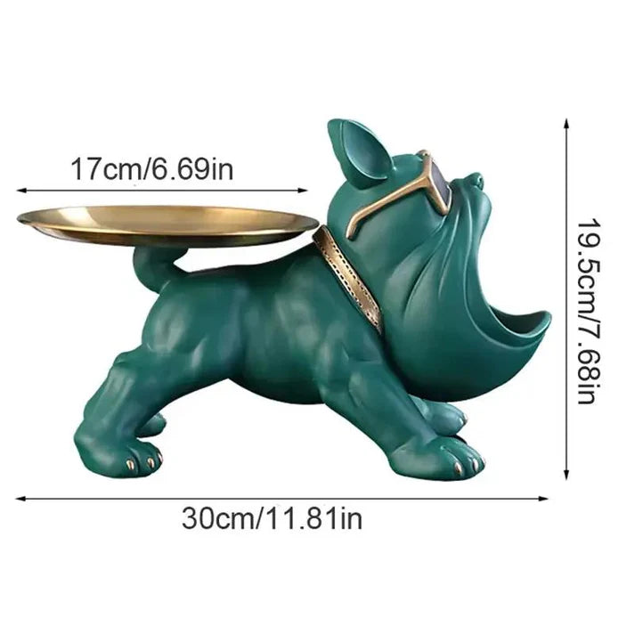 30 cm Bulldog Figurine Storage Box Resin Dog Statue & Home Decor Art Sculpture
