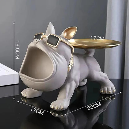 30 cm Bulldog Figurine Storage Box Resin Dog Statue & Home Decor Art Sculpture