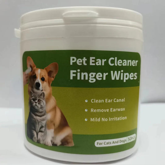 Ear cleaning pet supplies, pet ear cleaning wipes, ear care finger cots, ear mite removal for cats and dogs