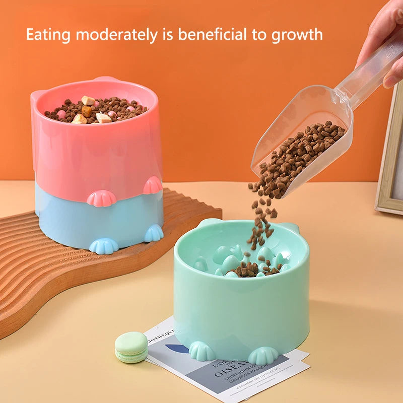 New anti-choking and high-neck protection cat bowl slow-food bowl cat dog feeder anti-overturn cat slow-food bowl pet supplies