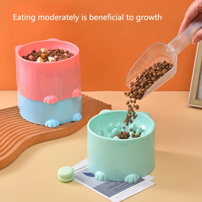 New anti-choking and high-neck protection cat bowl slow-food bowl cat dog feeder anti-overturn cat slow-food bowl pet supplies