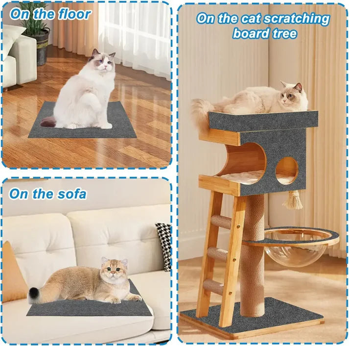 Self-Adhesive Trimmable Cat Scratching Mat Furniture & Wall Protector