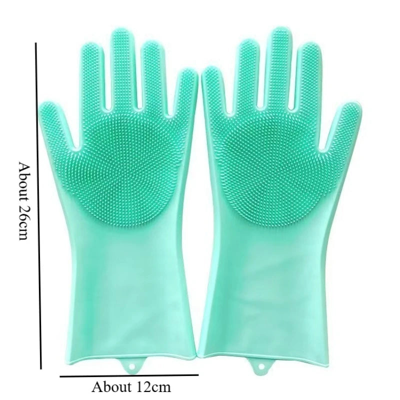 2Pcs Pet Grooming Cleaning Gloves Dog Massage Bathing Cleaning Glove Soft Silicone Hair Removal Glove Hand Skin Protection Glove