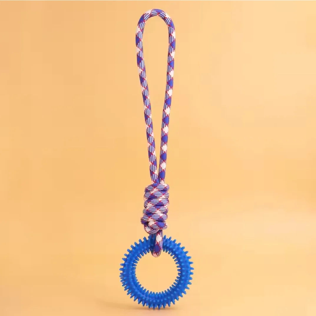 Supet Interactive Training Pet Toy Ring Spiked Ring Dog Teeth Cleaning Pet Supplies