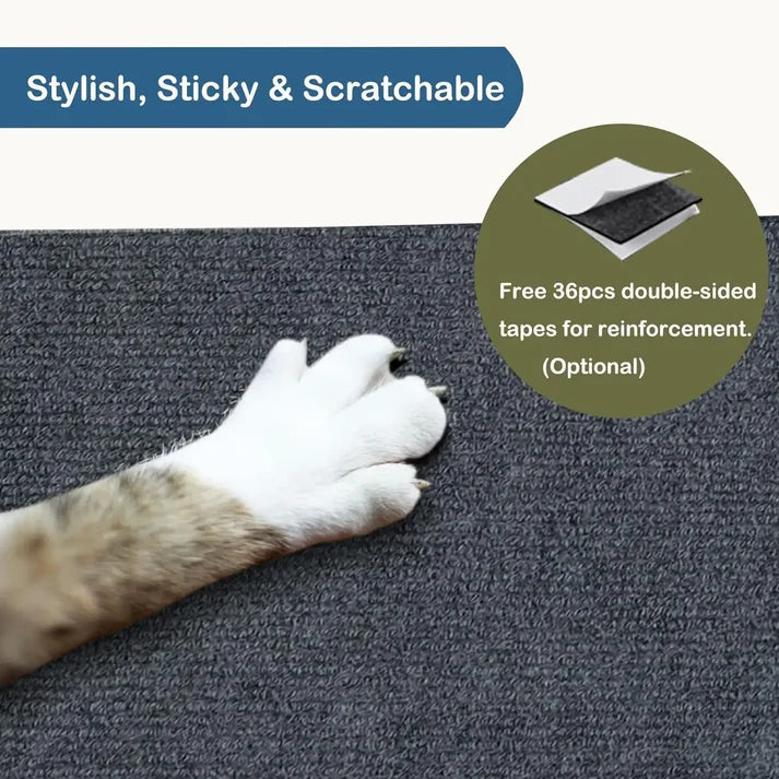 Self-Adhesive Trimmable Cat Scratching Mat Furniture & Wall Protector