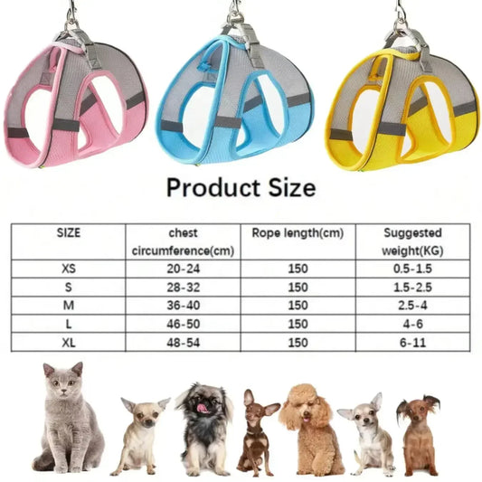 Escape-Proof Dog Harness and Leash Set for Small Dogs Cats Puppy Harness Vest Reflective Kitten Walking Lead Leash Pet Supplies
