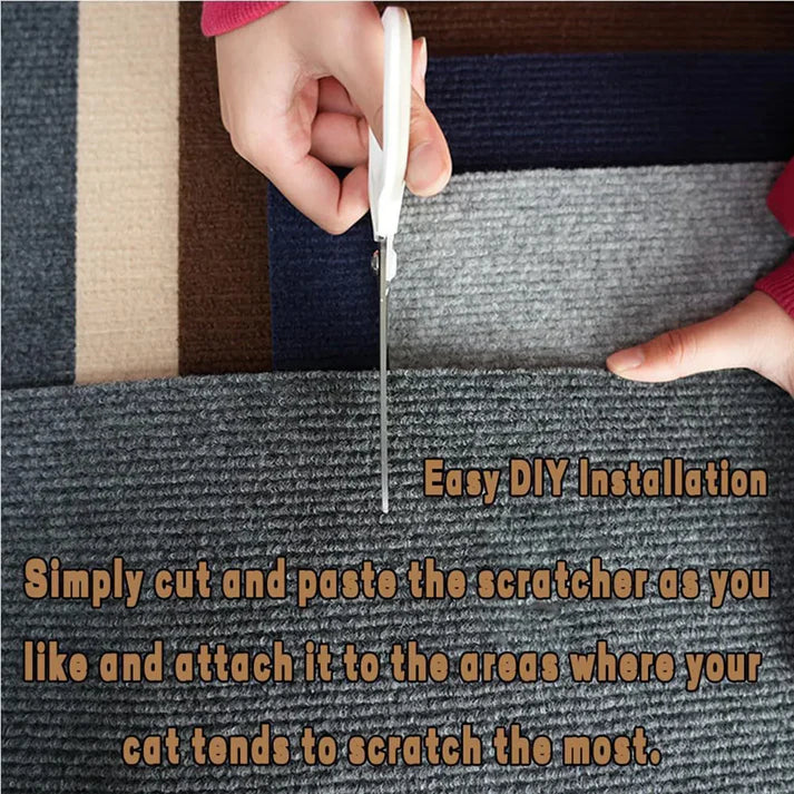 Self-Adhesive Trimmable Cat Scratching Mat Furniture & Wall Protector