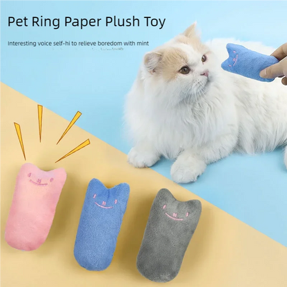 Teeth Grinding Catnip Toys Funny Interactive Plush Cat Toy Pet Kitten Chewing Vocal Toy Claws Thumb Bite Cat mint For Cats