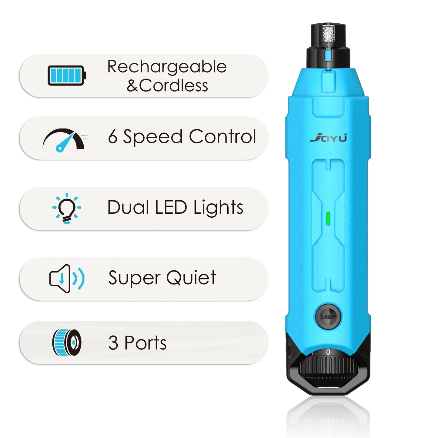 6-Speed Dog Nail Grinder  Enhanced Pet Nail Grinder Super Quiet Rechargeable Electric Dog Nail Trimmer Painless paws grooming