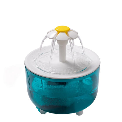 Cat Flower Water Dispenser, Recirculating Pet Water Dispenser, USB Powered, Silent, with Filter Foam for Cats and Small Dogs