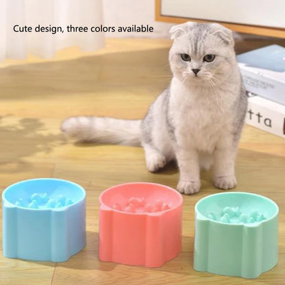 New anti-choking and high-neck protection cat bowl slow-food bowl cat dog feeder anti-overturn cat slow-food bowl pet supplies
