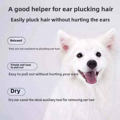 PETCLEAR Cat Dog Ear Powder Painless Ear Hair Removal Powder for Pets Easy to Remove Ear Hair Pets Cleaning Tools 30g