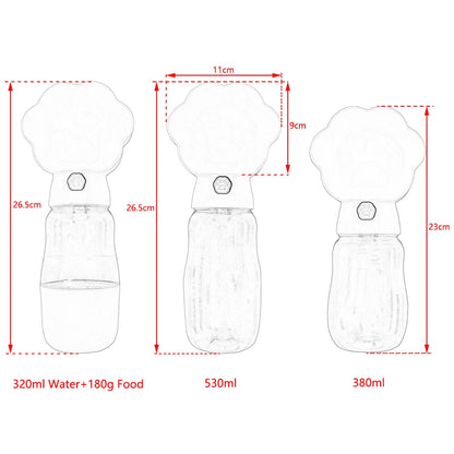 Large Dog Water Bottle For Small Big Dogs Portable Travel Pet Drinking Bottle Food and Water Container Puppy Cat Drinker Feeder