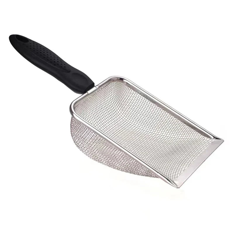 Durable Stainless Steel Litter Scooper - Ergonomic and Easy to Clean for Cats & Dogs, Heavy-Duty & Sleek Design