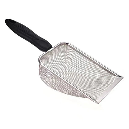 Durable Stainless Steel Litter Scooper - Ergonomic and Easy to Clean for Cats & Dogs, Heavy-Duty & Sleek Design