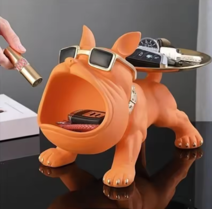 30 cm Bulldog Figurine Storage Box Resin Dog Statue & Home Decor Art Sculpture