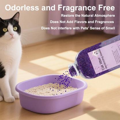 Cat Litter Deodorizer Beads - Eliminate Bad Smell, Safe for Cats & Kittens - Sprinkle & Go! | Non-Toxic
