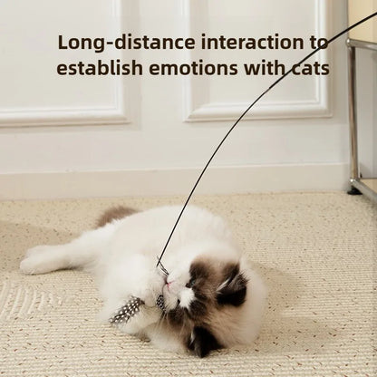 Long Cat Toys 1.8m Scratch Resistant Pet Accessories Telescopic Fishing Rod with Feather for Active Cats Cat accessories