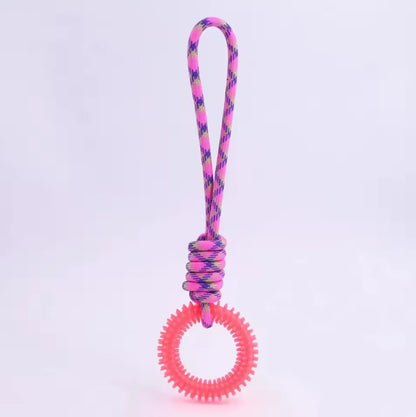 Supet Interactive Training Pet Toy Ring Spiked Ring Dog Teeth Cleaning Pet Supplies