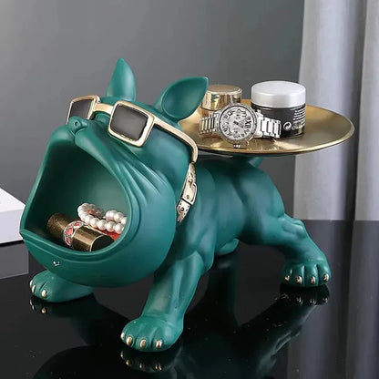 30 cm Bulldog Figurine Storage Box Resin Dog Statue & Home Decor Art Sculpture